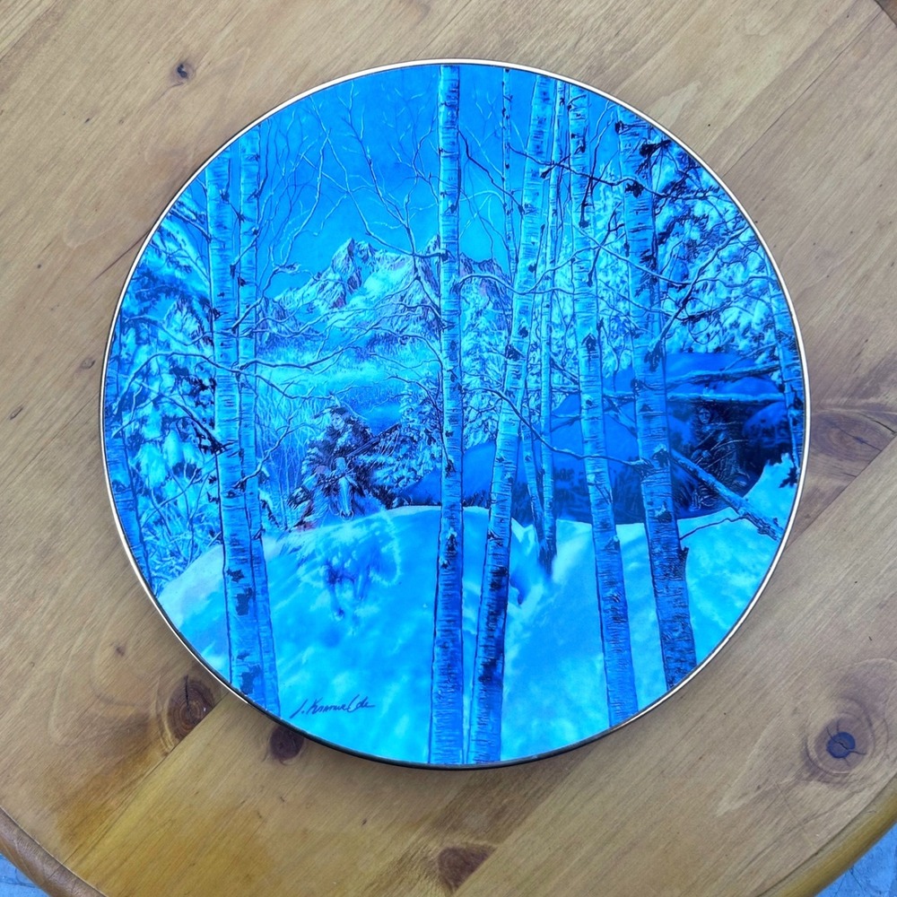 Vintage Kindred Spirits Hidden Face Art Plate Blue W.S. George Julie Kramer Cole